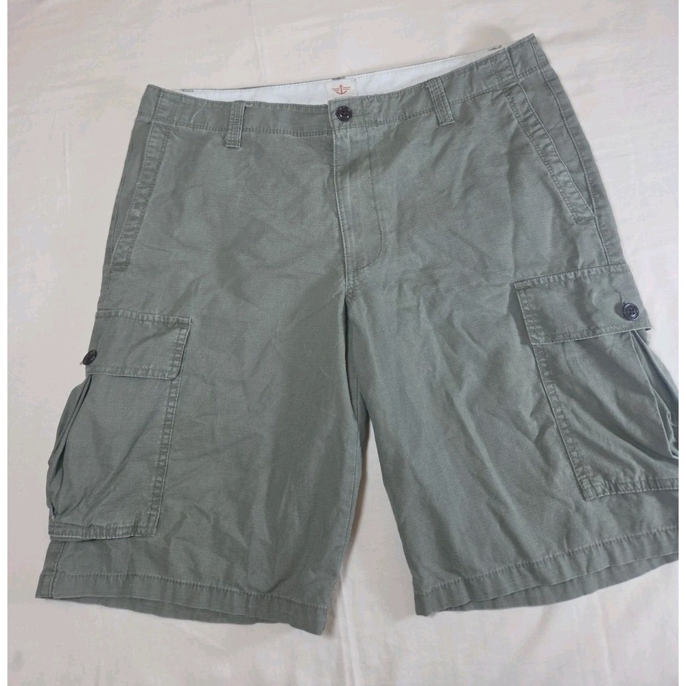 Dockers Men's Cargo Shorts Sz 34 Olive Green Cotton Casual Work Utility Outdoor
